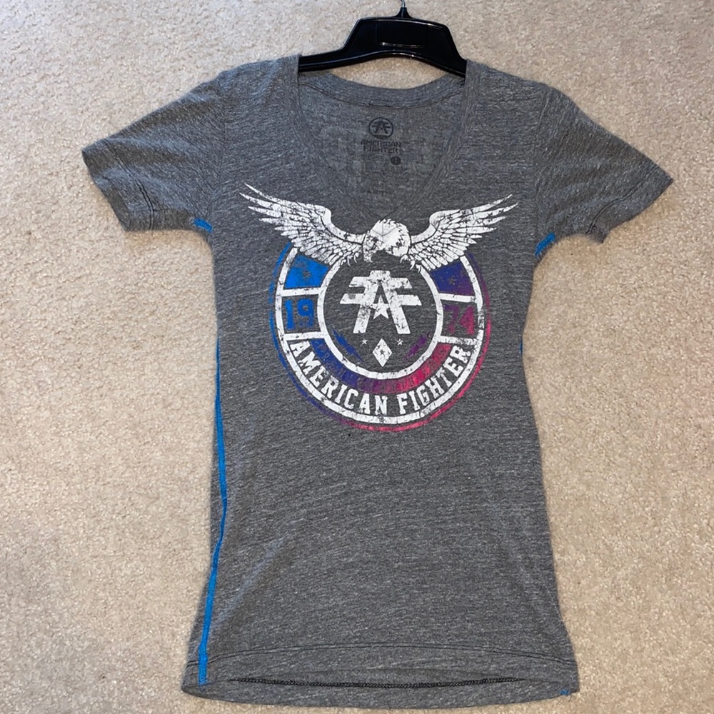 Gray American Fighter Tee